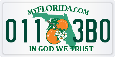 FL license plate 0113BO