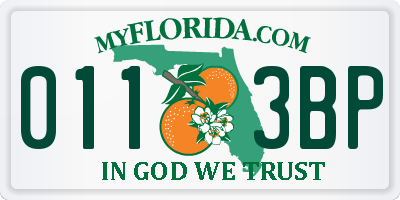 FL license plate 0113BP