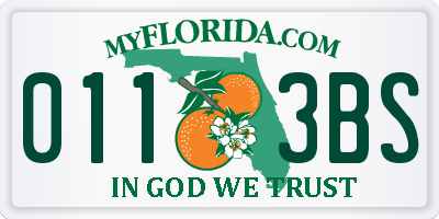 FL license plate 0113BS