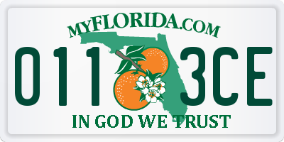 FL license plate 0113CE