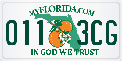 FL license plate 0113CG