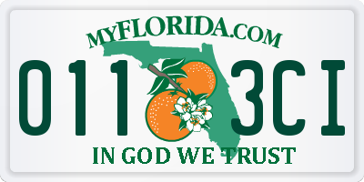 FL license plate 0113CI