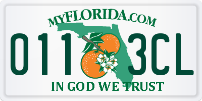 FL license plate 0113CL