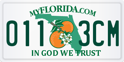 FL license plate 0113CM