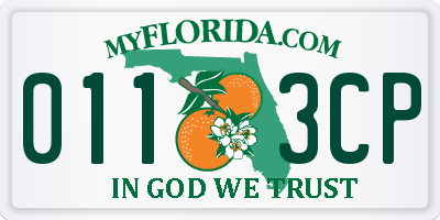FL license plate 0113CP