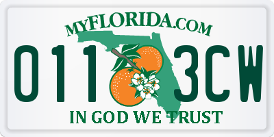 FL license plate 0113CW