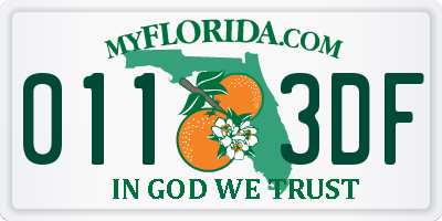 FL license plate 0113DF