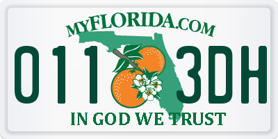 FL license plate 0113DH