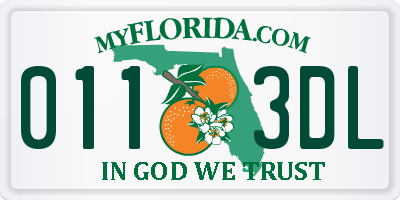 FL license plate 0113DL