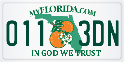 FL license plate 0113DN