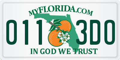 FL license plate 0113DO