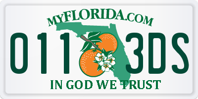FL license plate 0113DS
