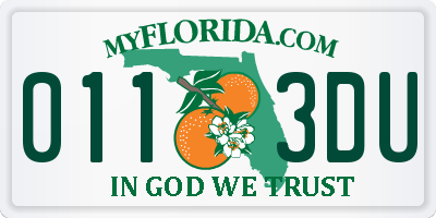 FL license plate 0113DU