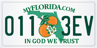 FL license plate 0113EV