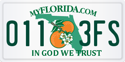 FL license plate 0113FS