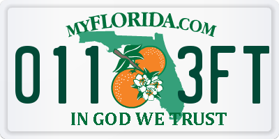 FL license plate 0113FT