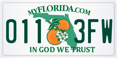 FL license plate 0113FW