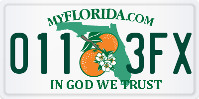 FL license plate 0113FX