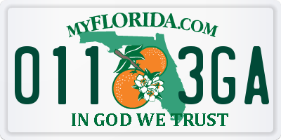 FL license plate 0113GA