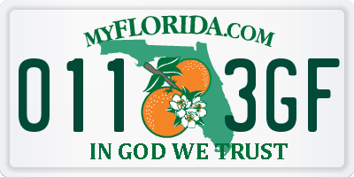 FL license plate 0113GF