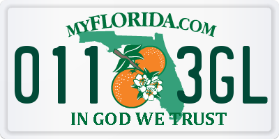 FL license plate 0113GL