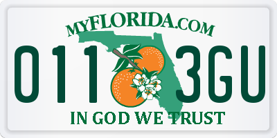 FL license plate 0113GU