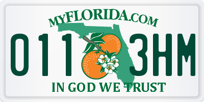 FL license plate 0113HM