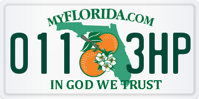 FL license plate 0113HP
