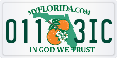 FL license plate 0113IC