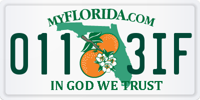 FL license plate 0113IF