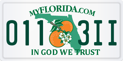 FL license plate 0113II