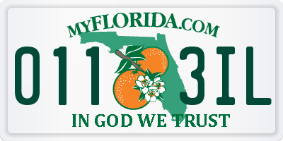 FL license plate 0113IL