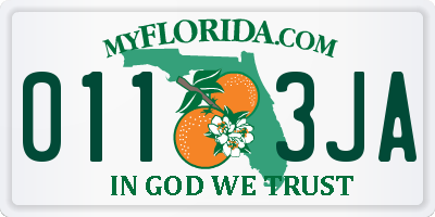 FL license plate 0113JA