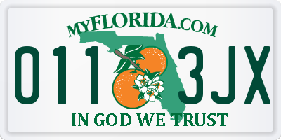 FL license plate 0113JX