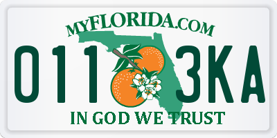 FL license plate 0113KA