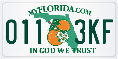 FL license plate 0113KF