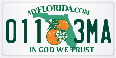 FL license plate 0113MA