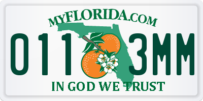 FL license plate 0113MM