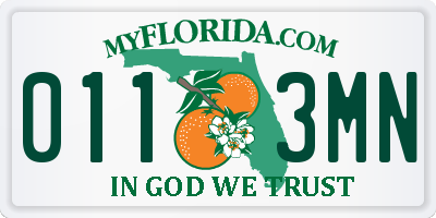 FL license plate 0113MN