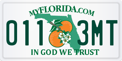 FL license plate 0113MT