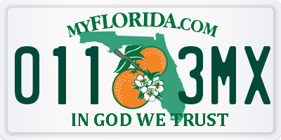 FL license plate 0113MX