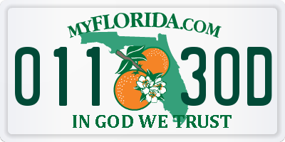 FL license plate 0113OD