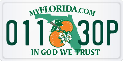 FL license plate 0113OP