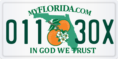 FL license plate 0113OX