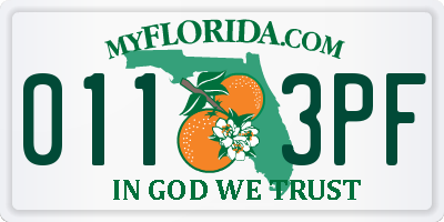 FL license plate 0113PF