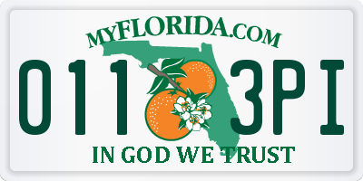 FL license plate 0113PI