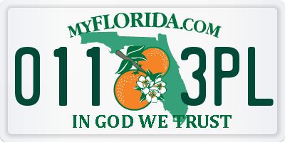 FL license plate 0113PL