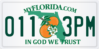 FL license plate 0113PM