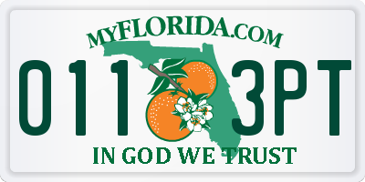 FL license plate 0113PT