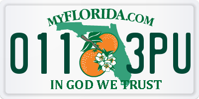FL license plate 0113PU